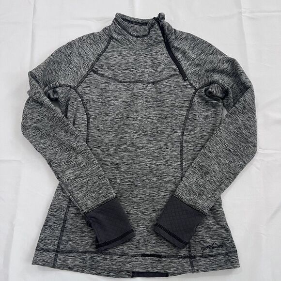 Eddie Bauer Womens Gray Long Sleeve Quarter Zip Pullover Sports Sweater Small - Picture 1 of 7